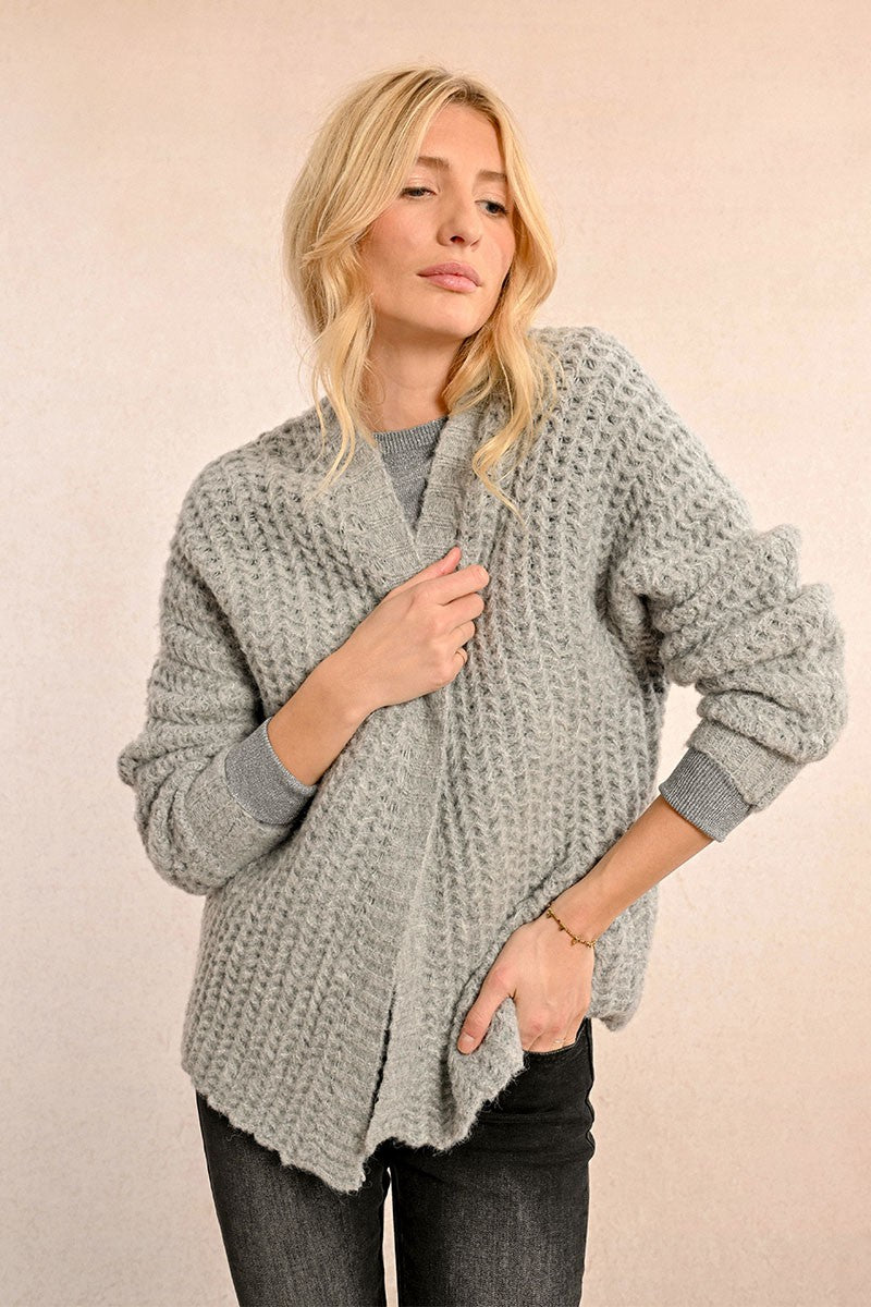 Molly Bracken Grey Cable Knit Cardigan