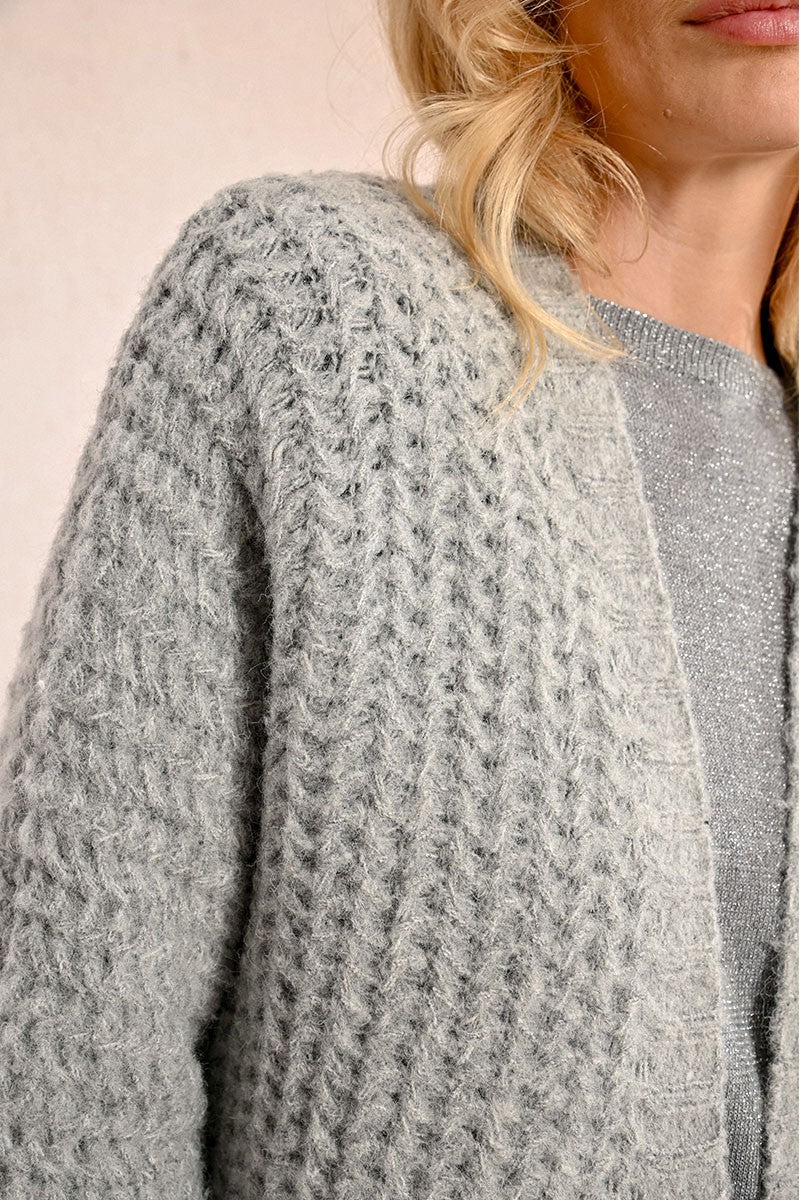 Molly Bracken Grey Cable Knit Cardigan