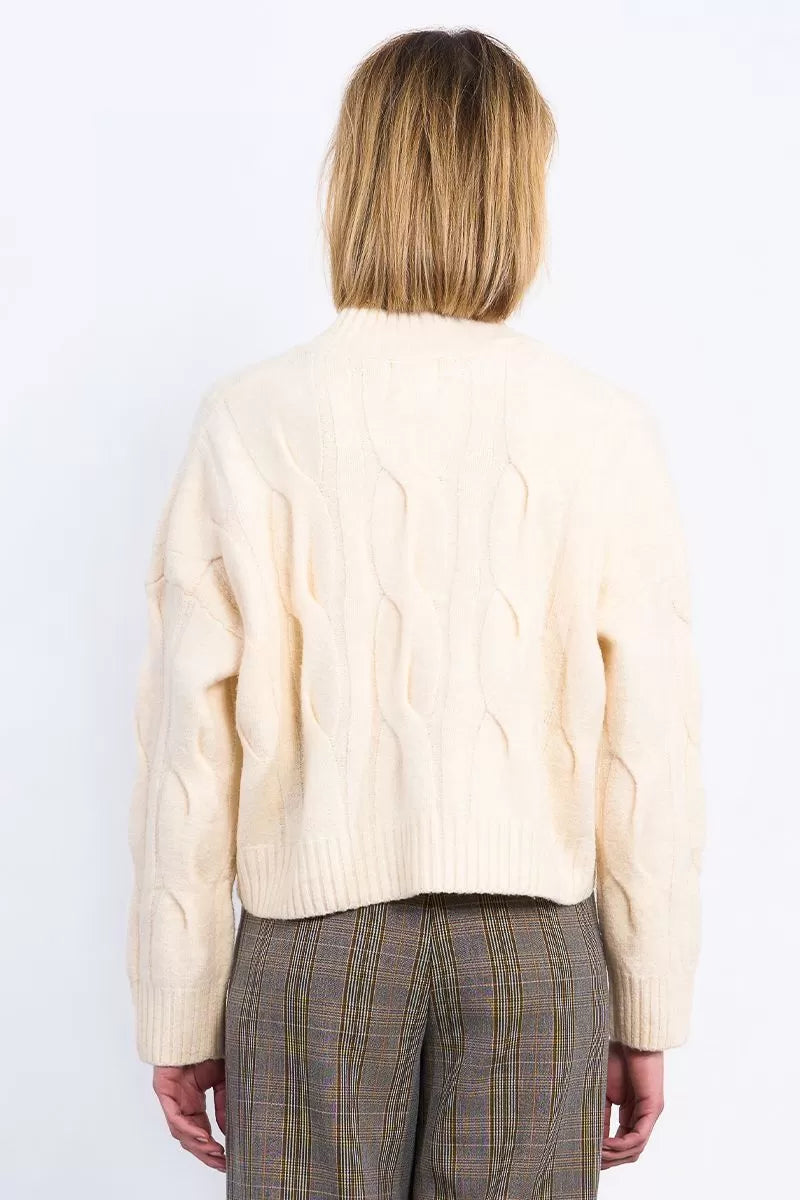 Molly Bracken Cable Knit Cream Sweater