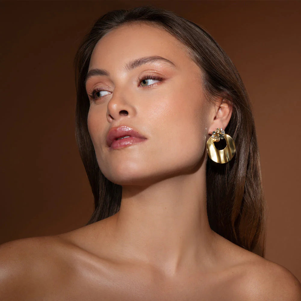 Caroline Svedbom Cay Earrings Gold Black Golden Combo