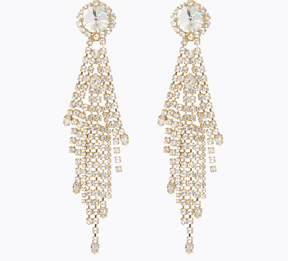 Caroline Svedbom Cinderella Earrings Gold Crystal