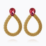 Caroline Svedbom Classic Rope Earrings Gold Mulberry Red