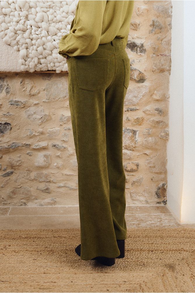 Molly Bracken Olive Green Corduroy Trousers