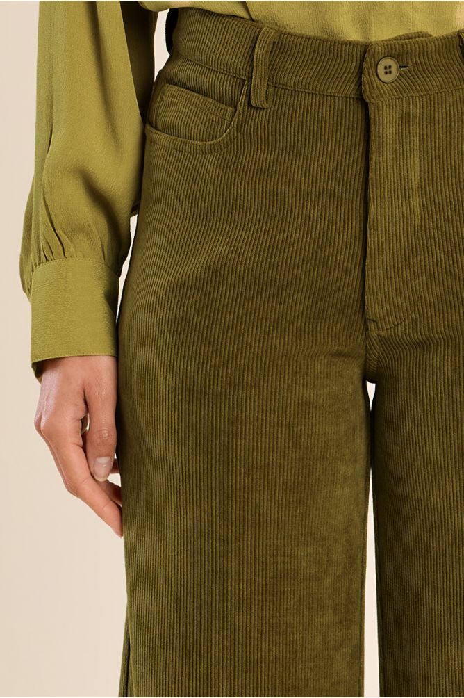 Molly Bracken Olive Green Corduroy Trousers