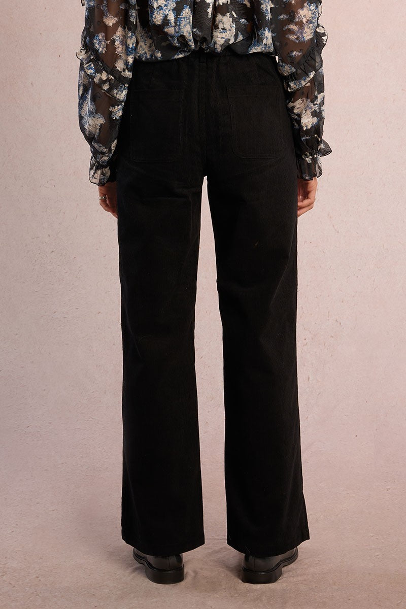 Molly Bracken Black Corduroy Wide Leg Pants