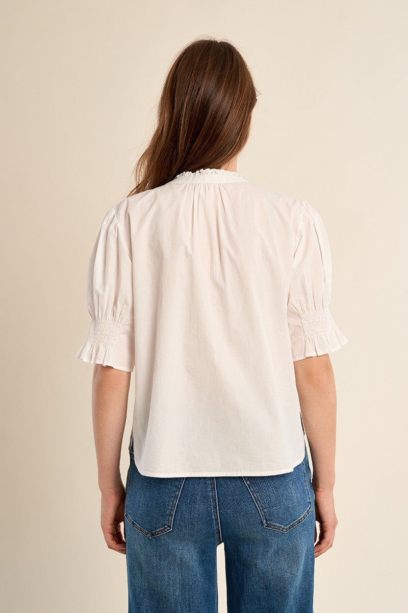 Molly Bracken Whhite Cotton Blouse