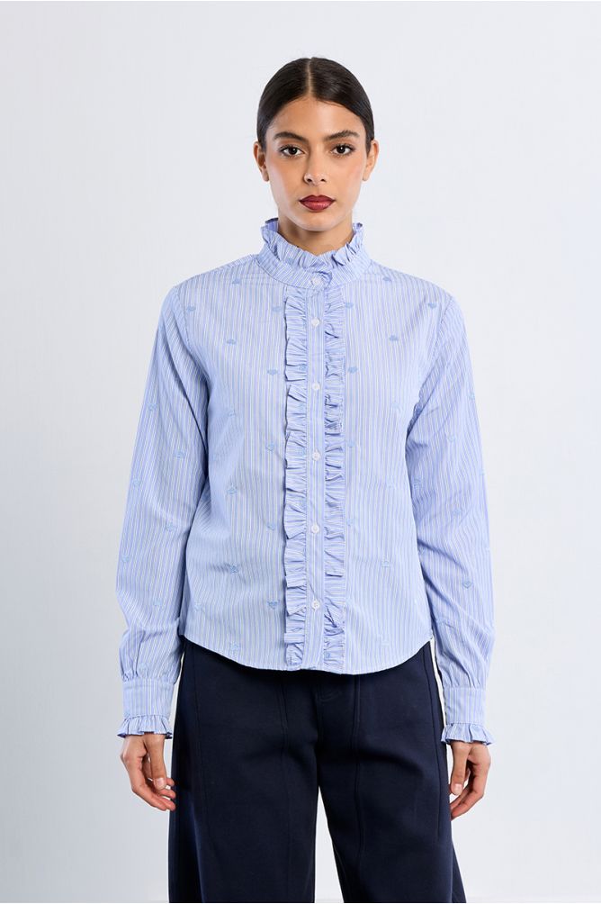 Lili Sidonio Blue Cotton Shirt