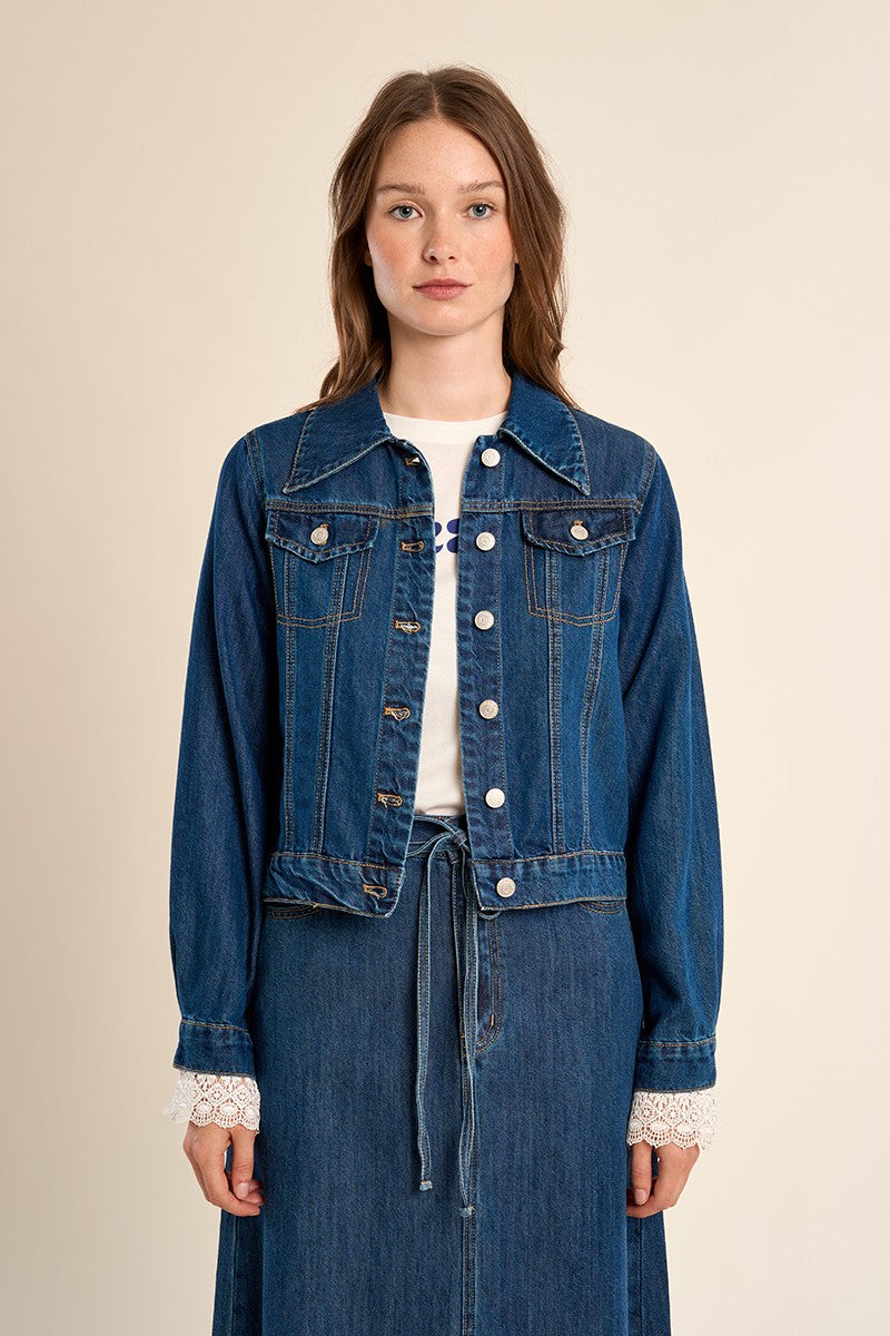 Molly Bracken Cropped Denim Jacket