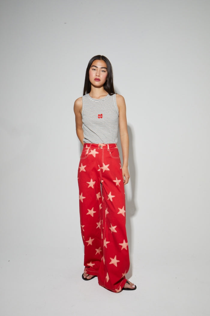 Imprevu Denim Swiggy Print Red Star Jeans