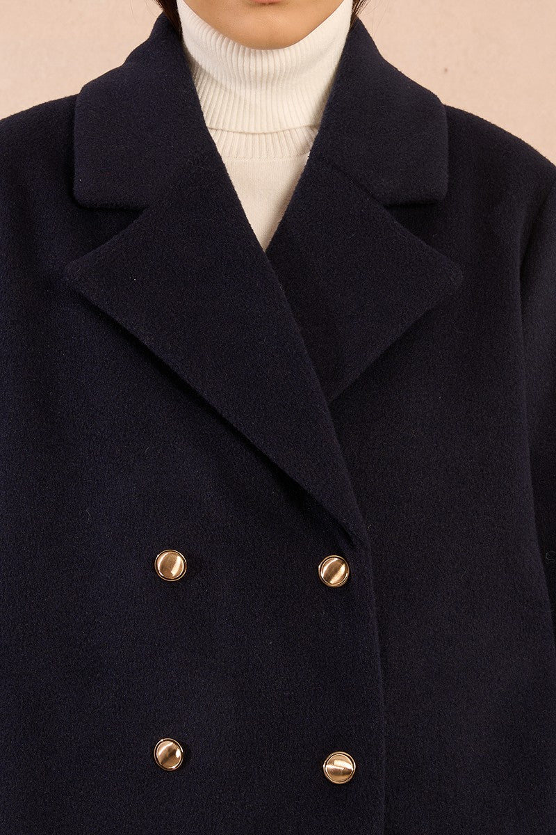 Molly Bracken Navy Double-Breasted Overcoat