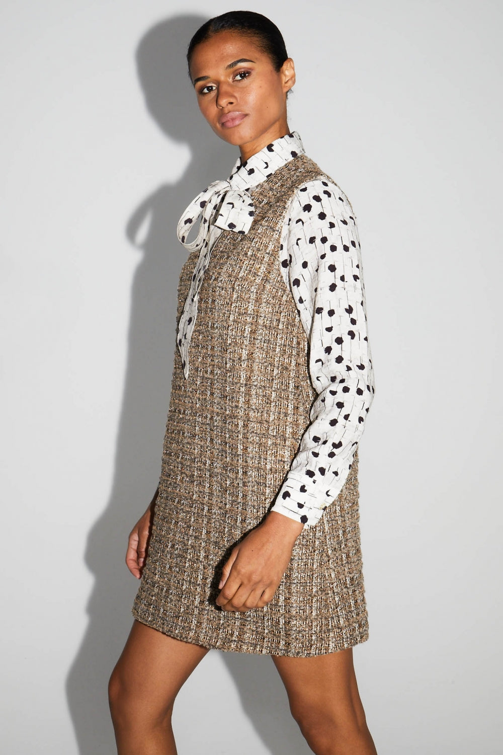 IMPREVU Mini Tweed Dress