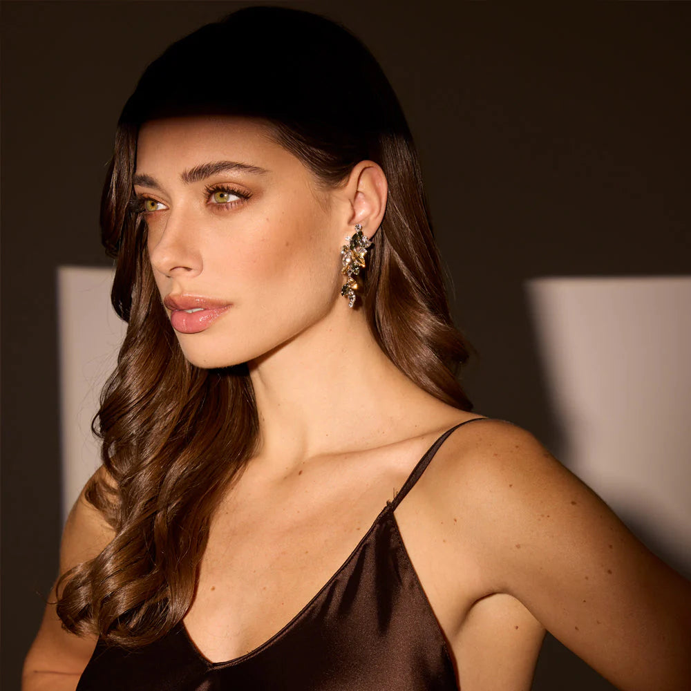 Caroline Svedbom Jannice Earrings Gold Black Golden Combo