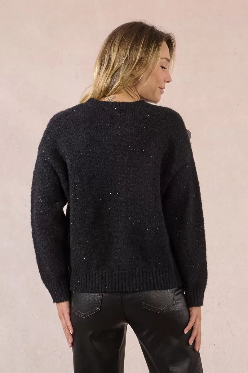 Molly Bracken Embossed Floral Knit Sweater