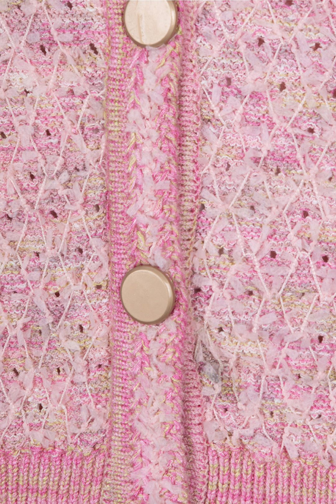 Esqualo Rose Short Sleeved Fancy Knit Cardigan
