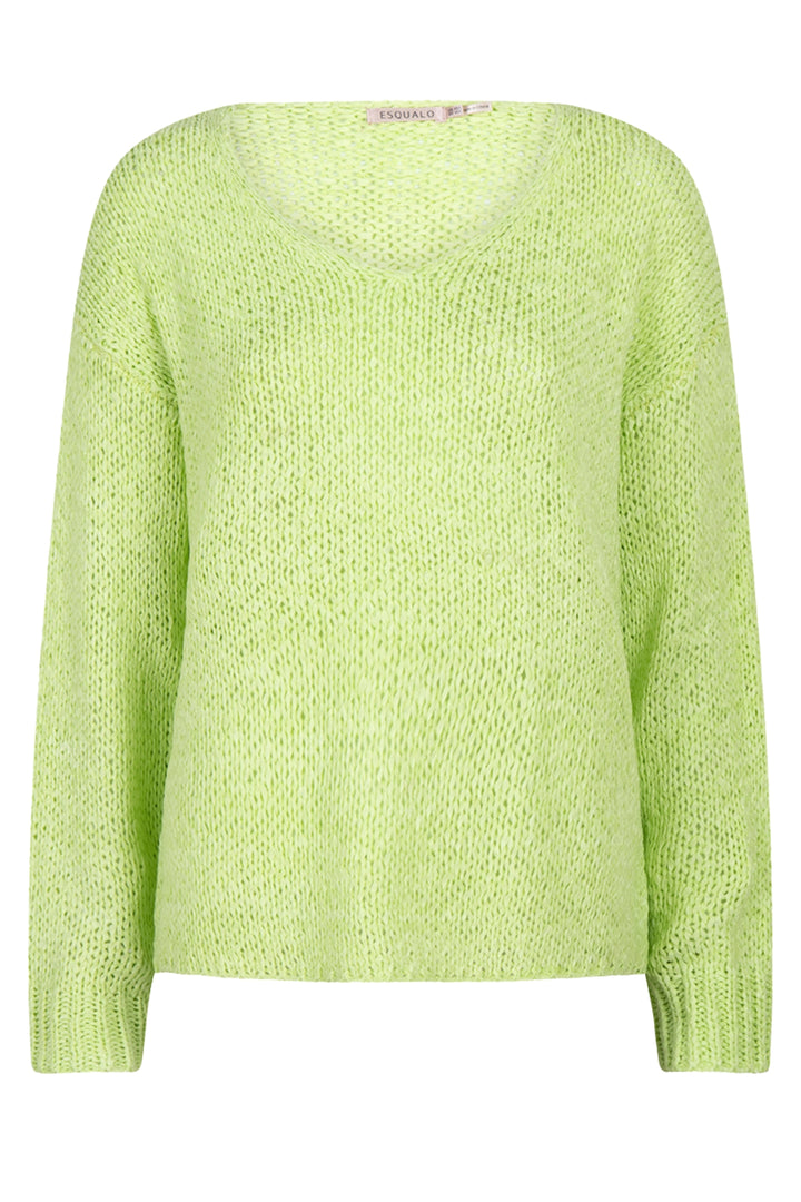 Esqualo Apple Green V Neck Sweater