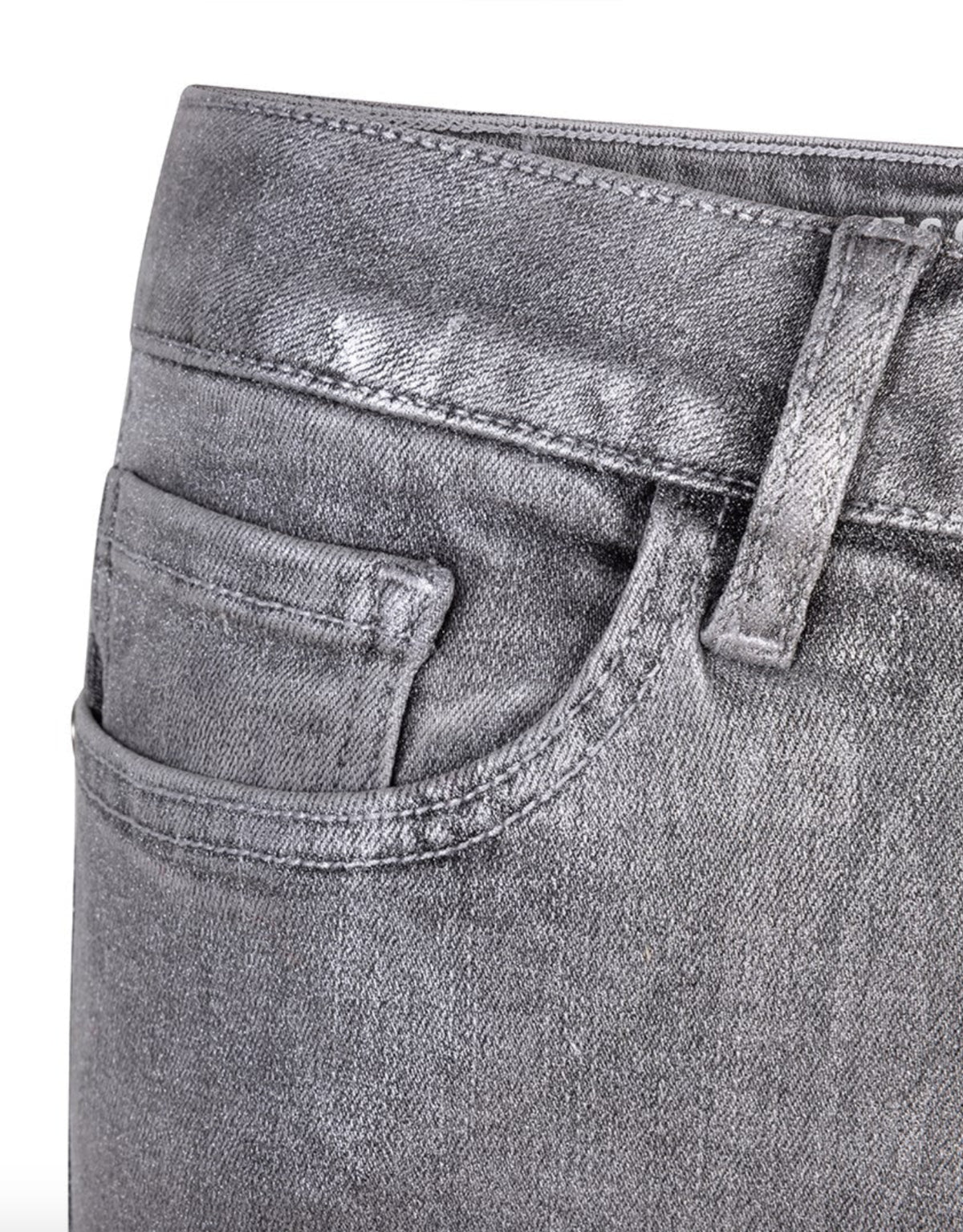 Esqualo Grey Metallic Straight Jeans