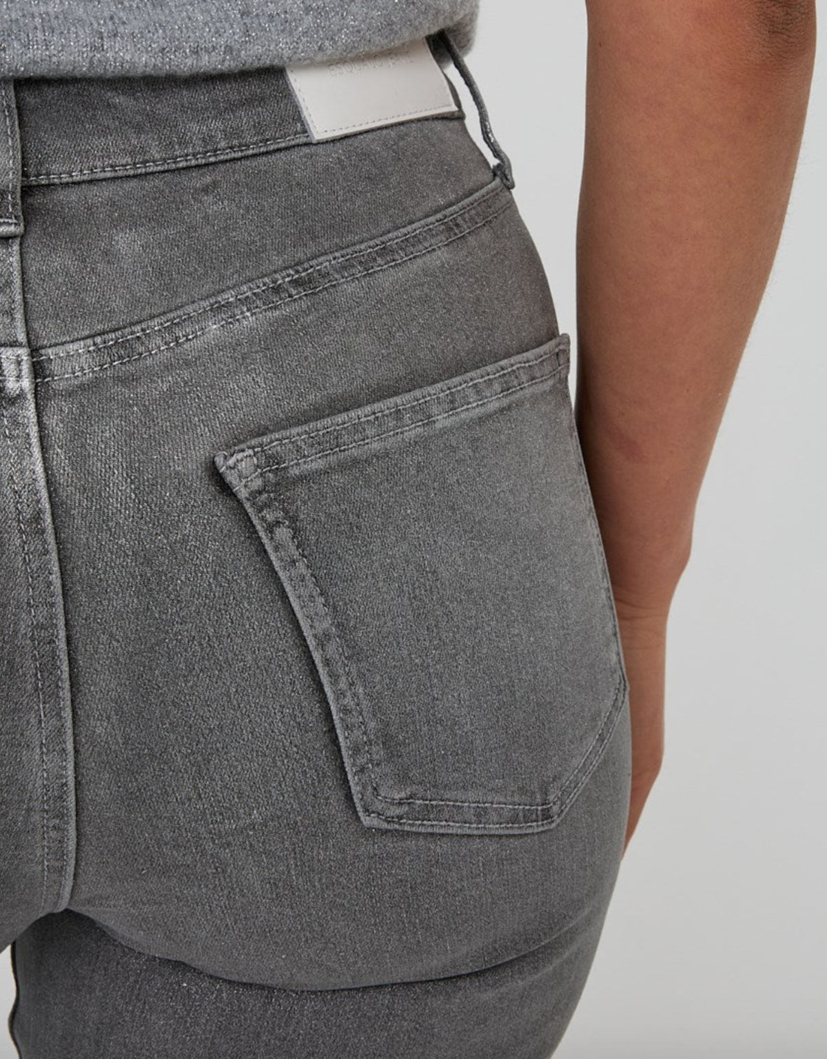 Esqualo Grey Metallic Straight Jeans