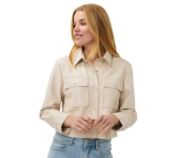 Esqualo Sand Super Soft Vegan Leather Coat