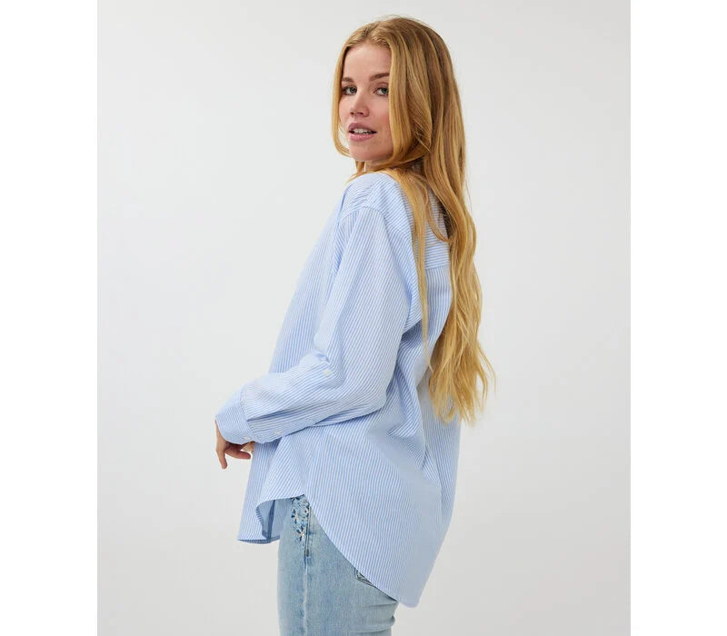 Esqualo Blue White Oversized  Shirt