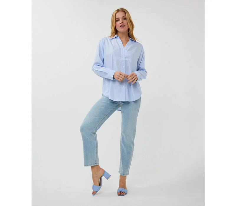 Esqualo Blue White Oversized  Shirt