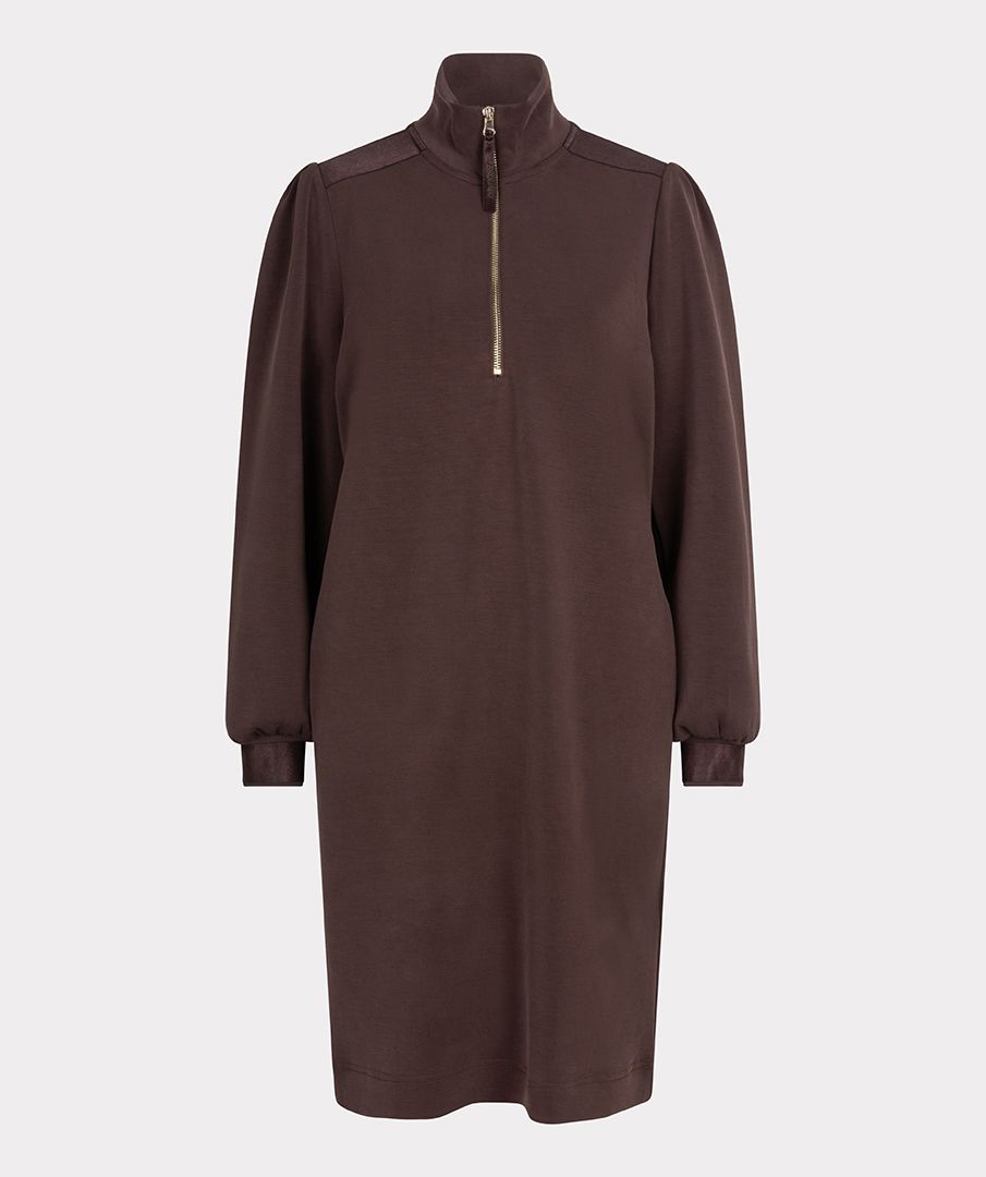 Esqualo Zip Up Chocolate Dress
