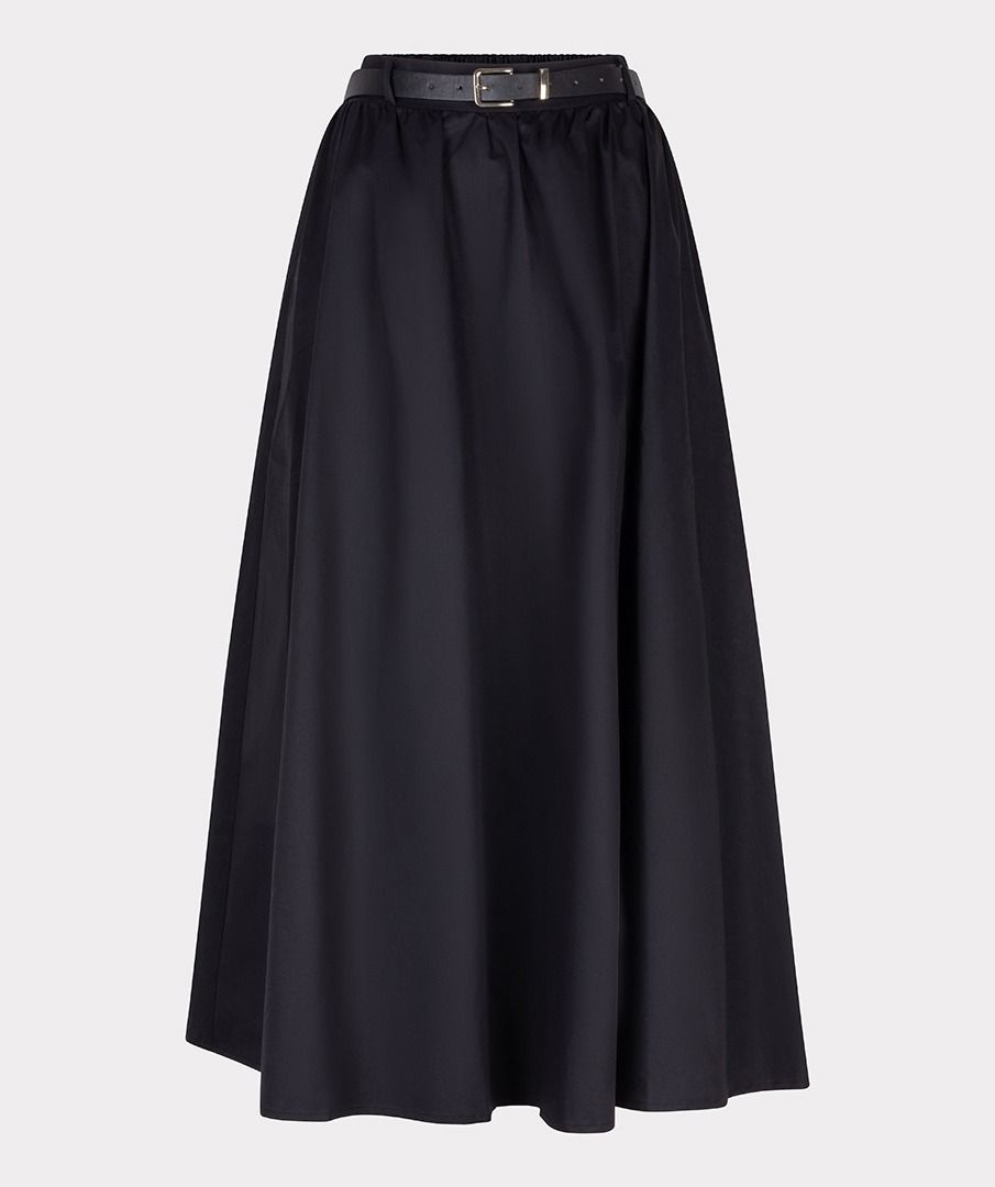 Esqualo Black Skirt With Long Poplin Pockets