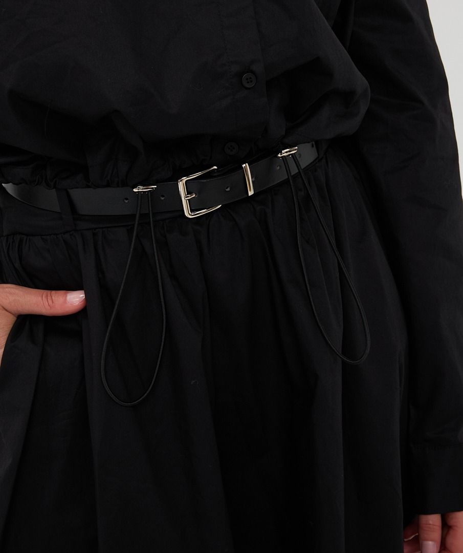 Esqualo Black Skirt With Long Poplin Pockets