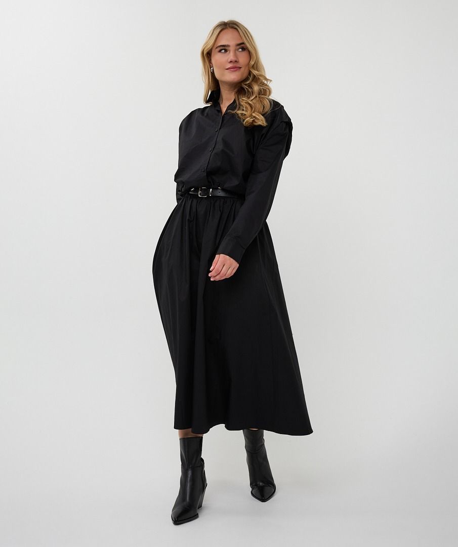 Esqualo Black Skirt With Long Poplin Pockets