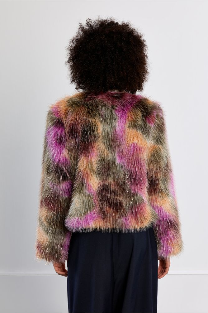 Lili Sidonio Faux Fur Multicoloured Jacket