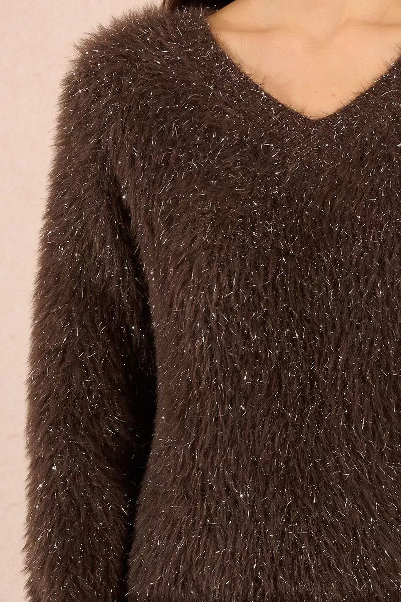 Molly Bracken Fluffy Chocolate Sweater