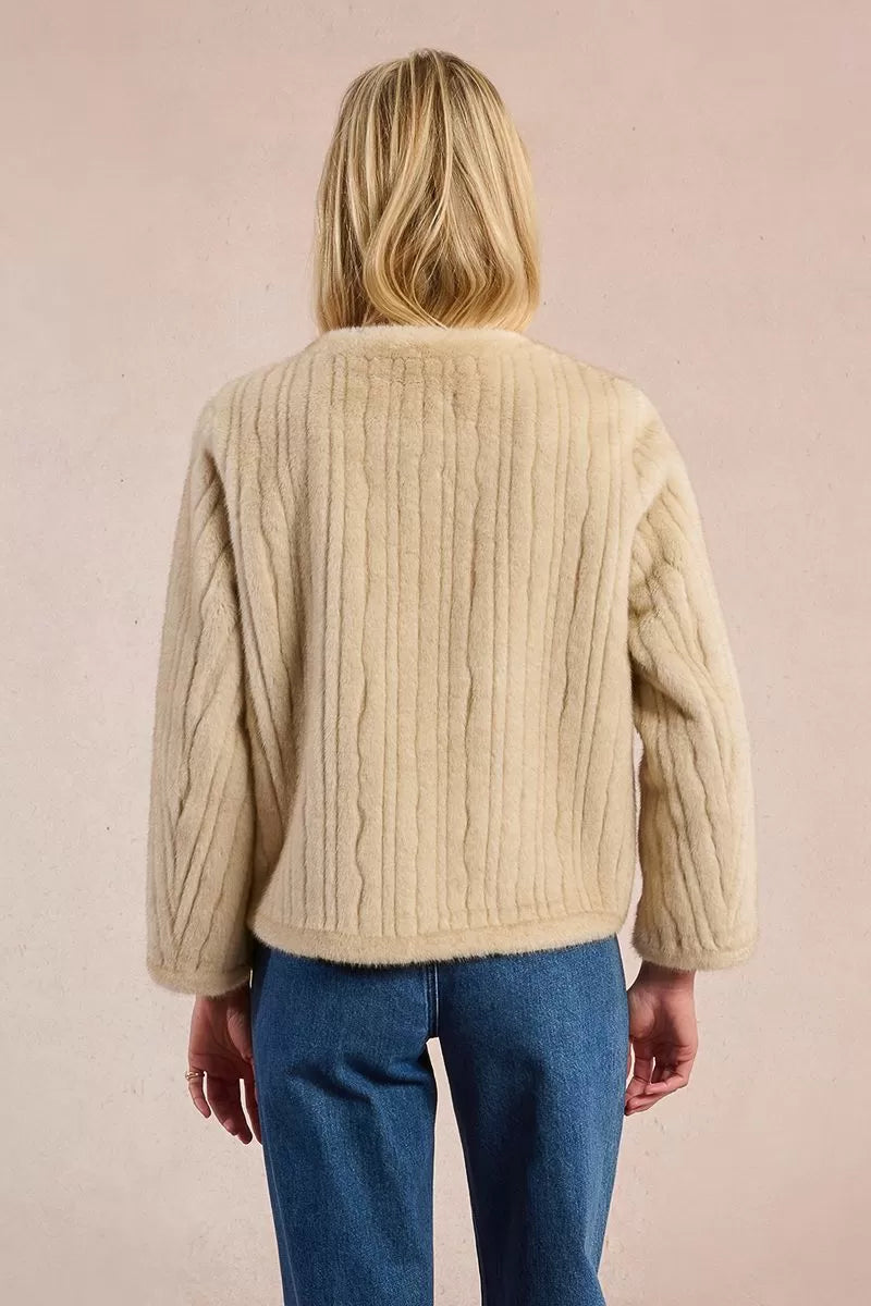 Molly Bracken Faux Fur Cream Jacket