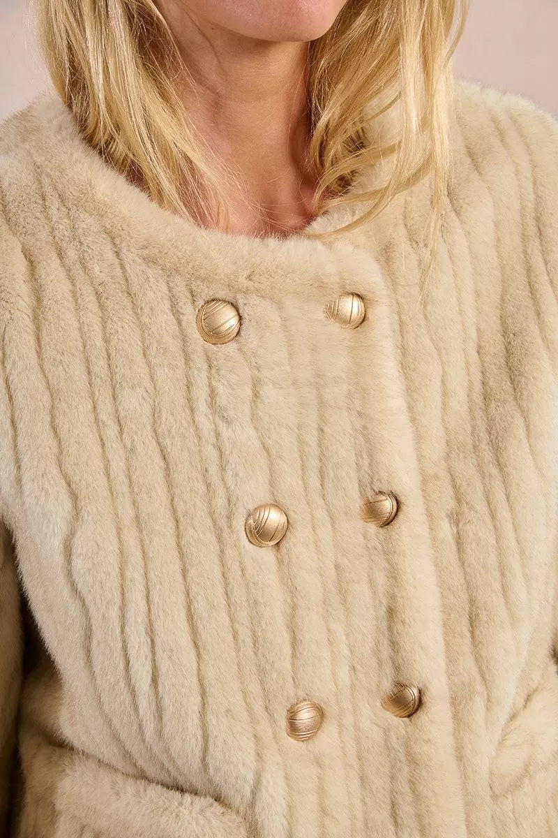 Molly Bracken Faux Fur Cream Jacket