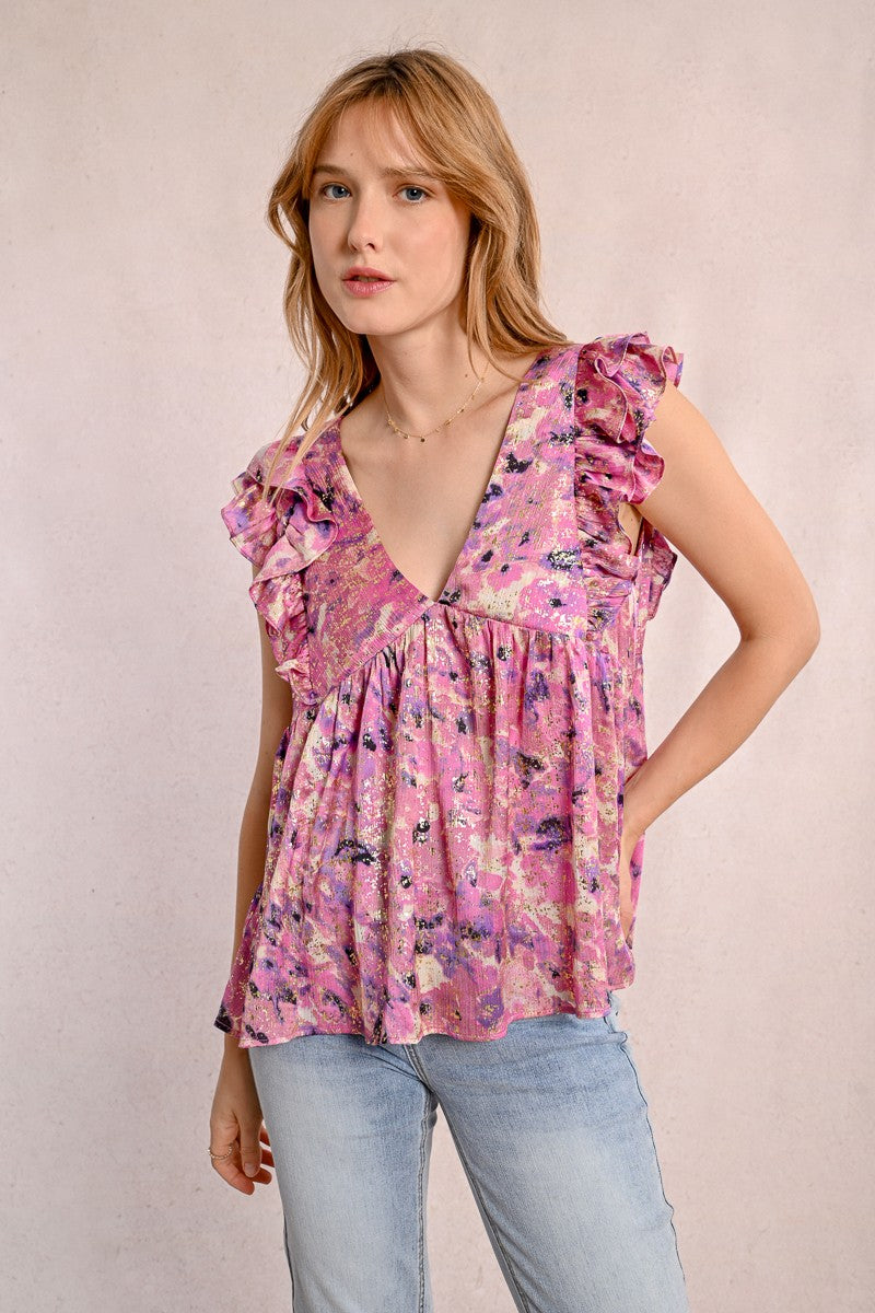 Molly Bracken Pink Celeste Ladies Woven Top