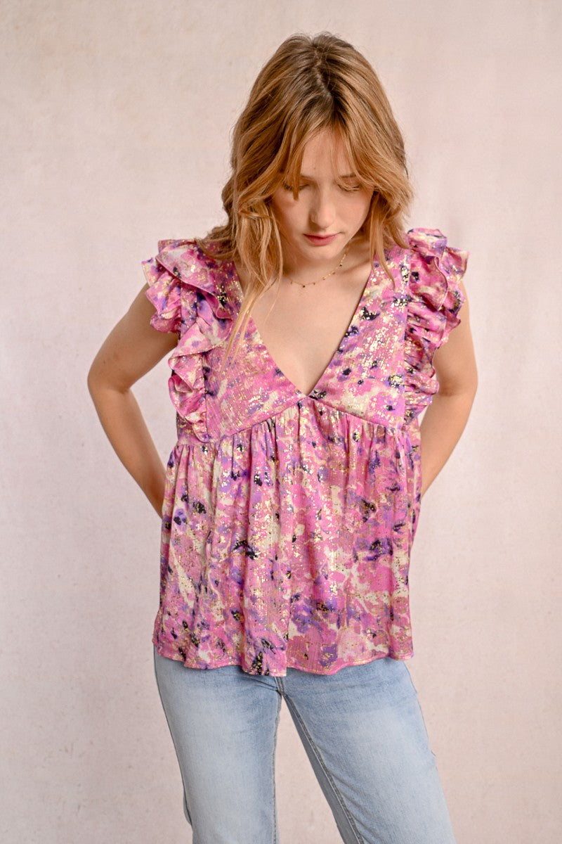 Molly Bracken Pink Celeste Ladies Woven Top