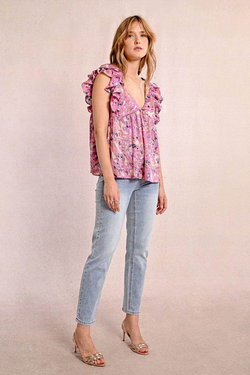 Molly Bracken Pink Celeste Ladies Woven Top