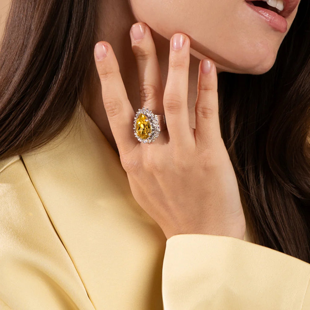 Caroline Svedbom Classic Gemma Ring Gold Dark Jonquil