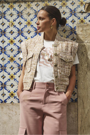 Esqualo Sand Tweed Gilet