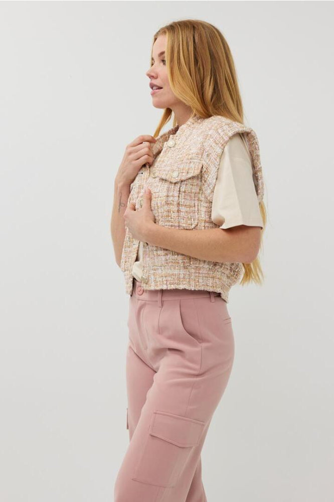 Esqualo Sand Tweed Gilet