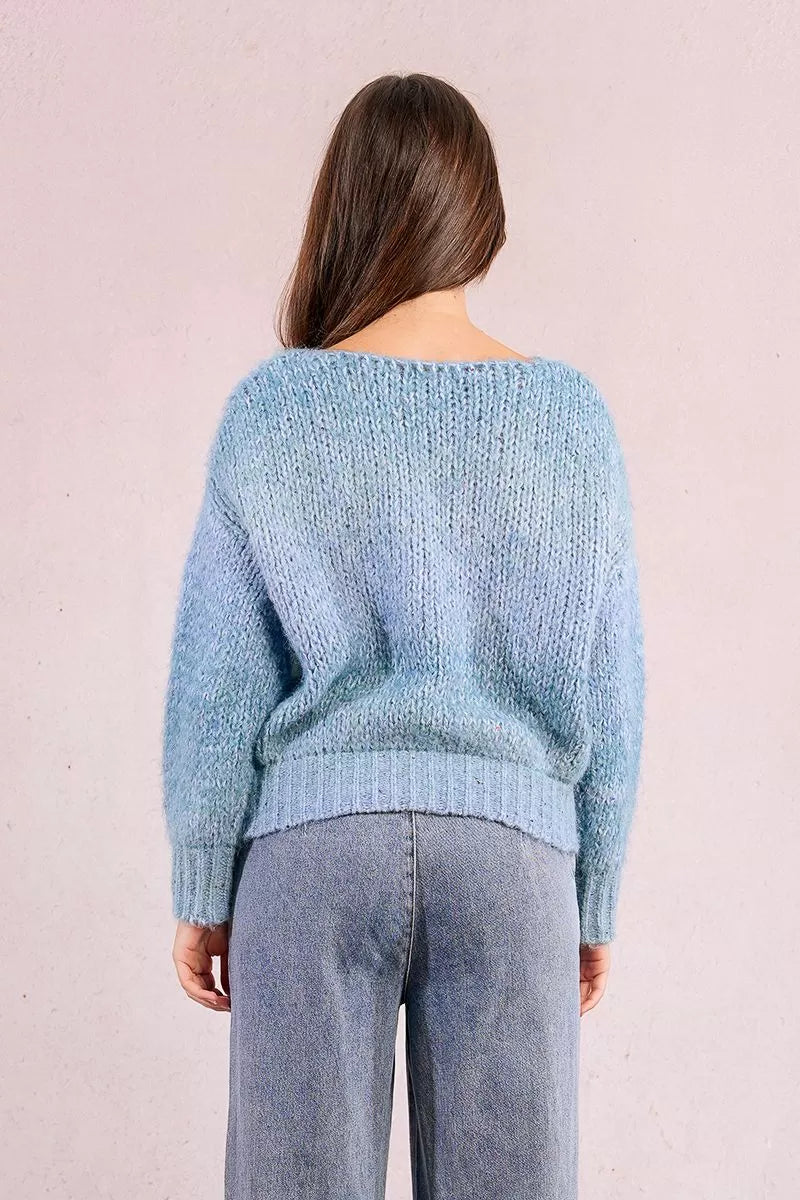 Molly Bracken Blue Gradient Knitted Sweater