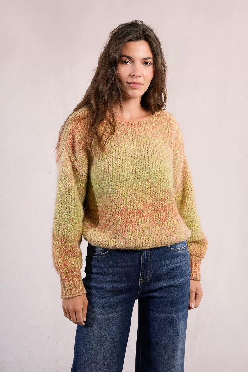 Molly Bracken Lime Green Gradient Knitted Sweater