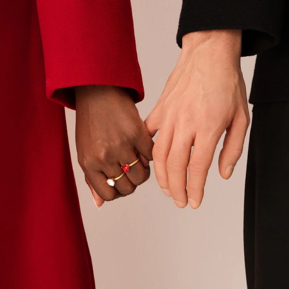 Caroline Svedbom Heart Ring Light Siam Gold