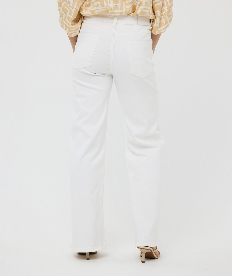 Esqualo Off White Wide Leg Jeans