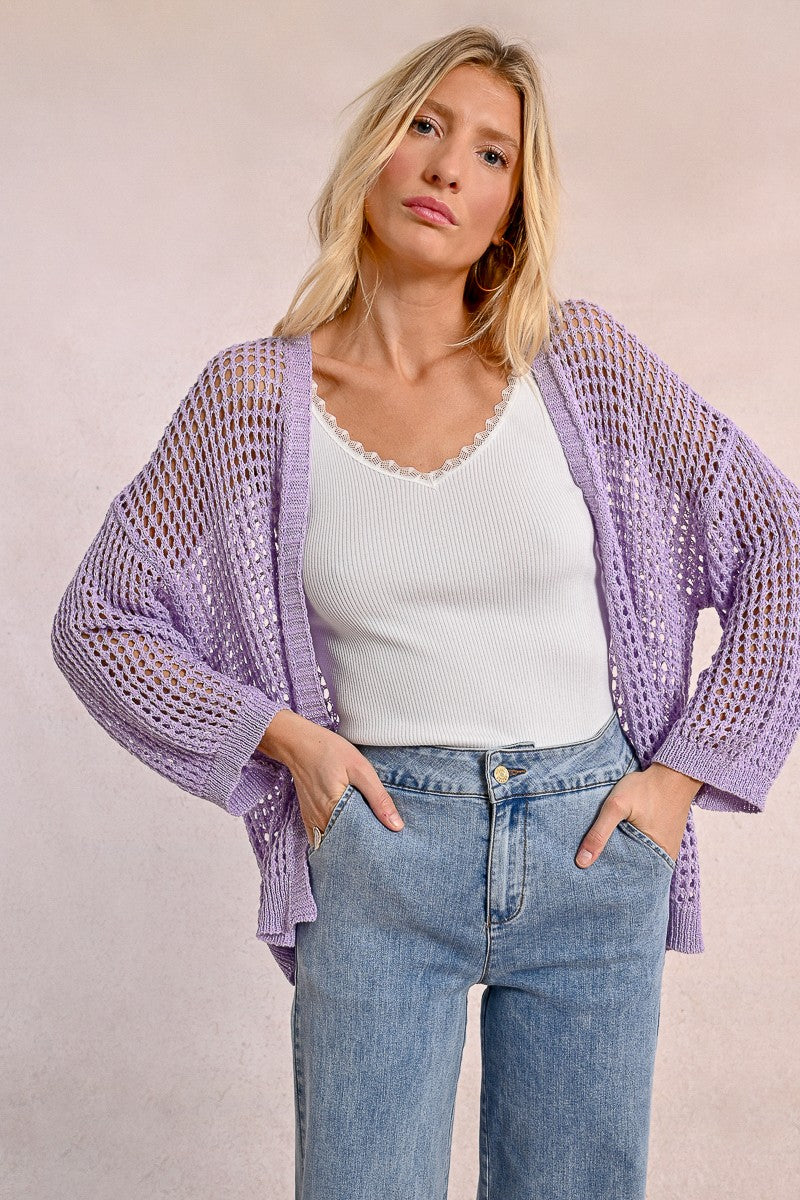 Molly Bracken Knitted Mauve Cardigan