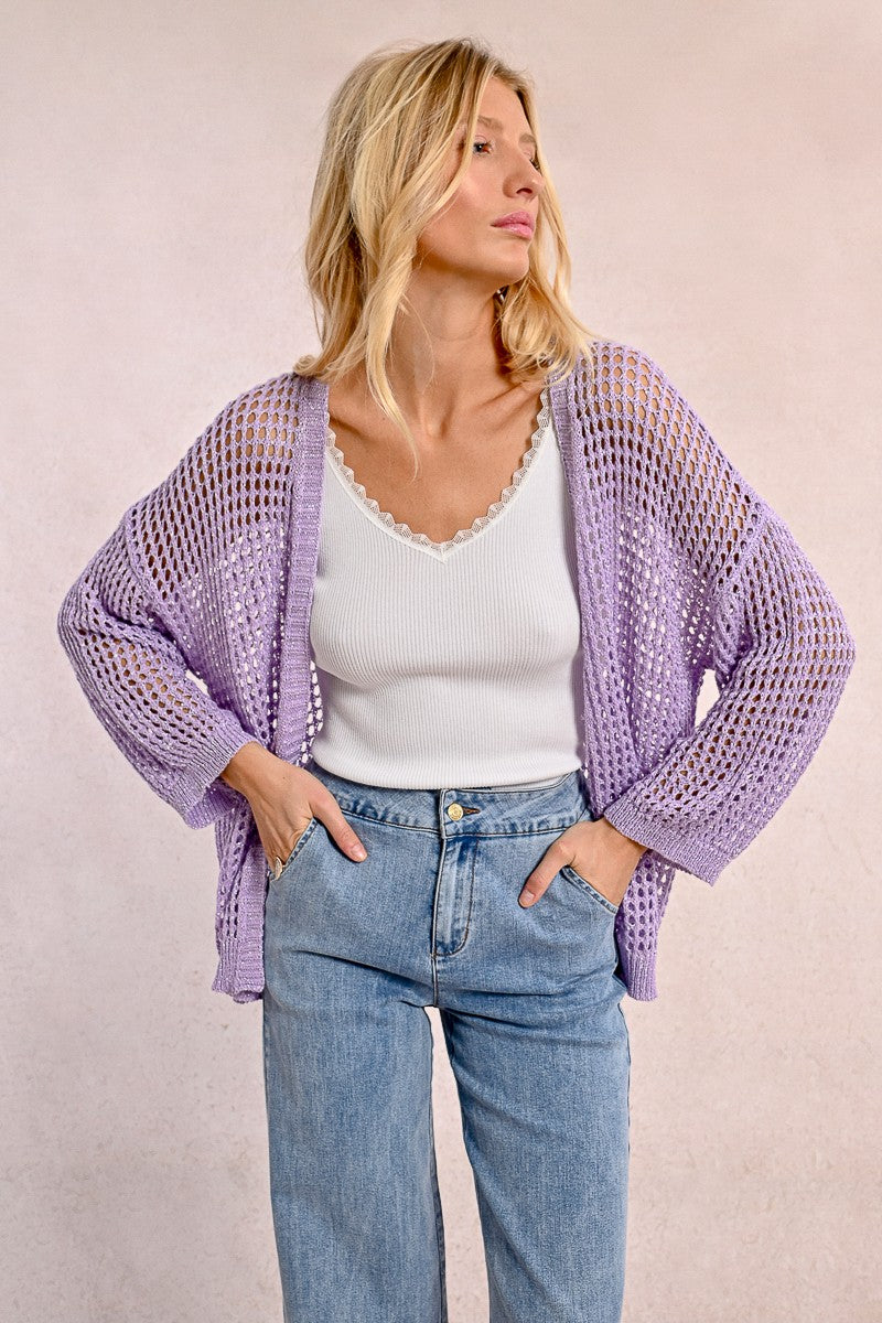 Molly Bracken Knitted Mauve Cardigan