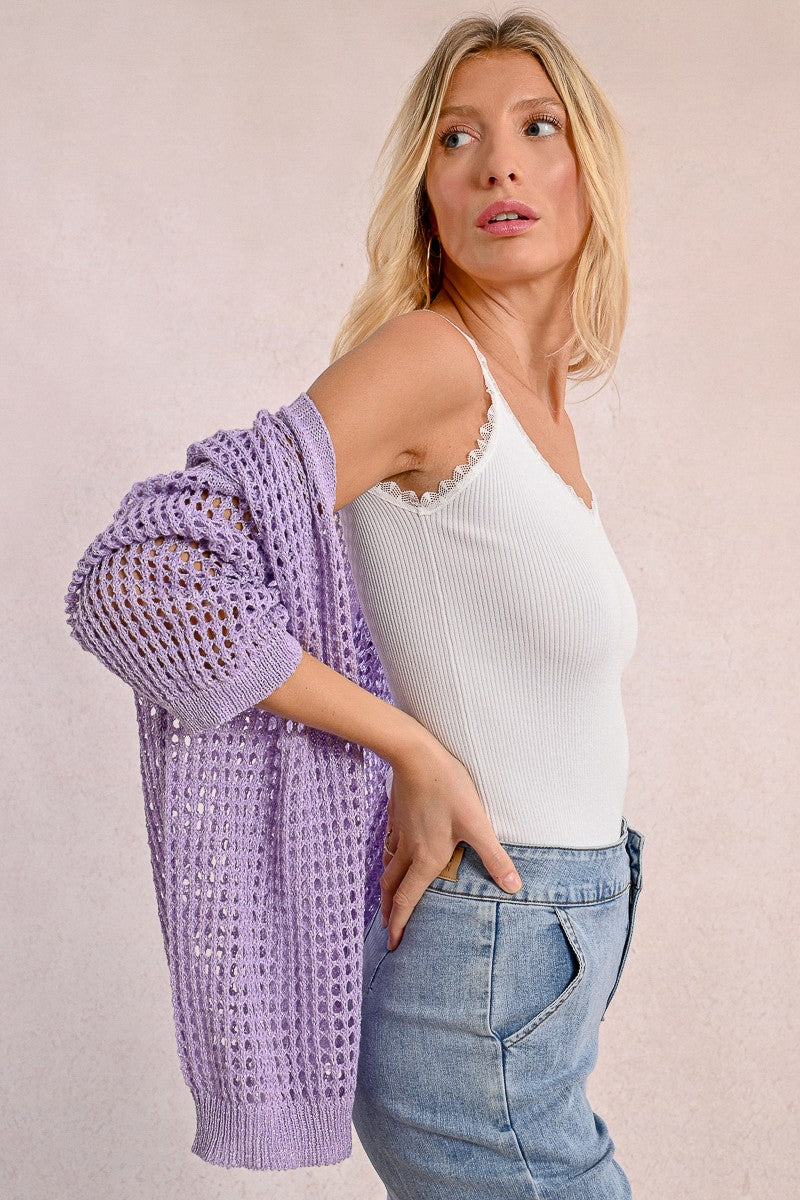 Molly Bracken Knitted Mauve Cardigan