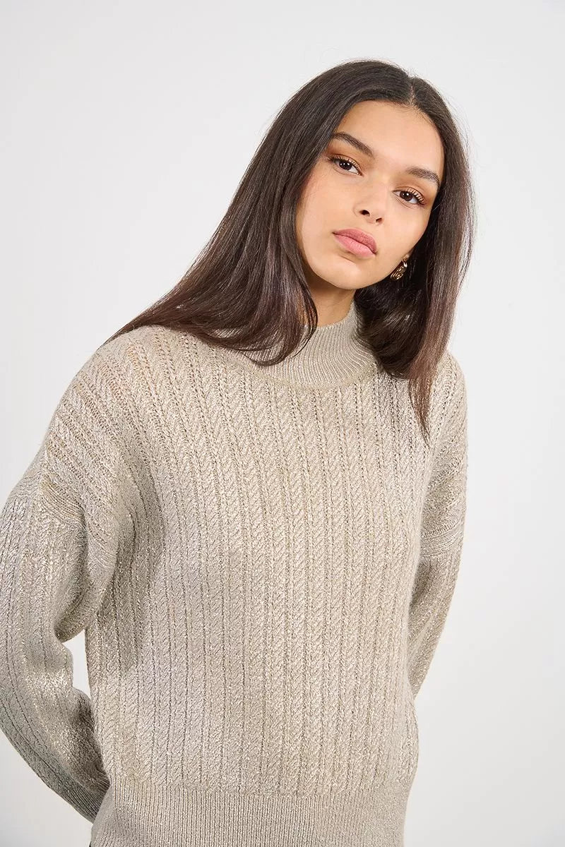Molly Bracken Iridescent Beige Jumper