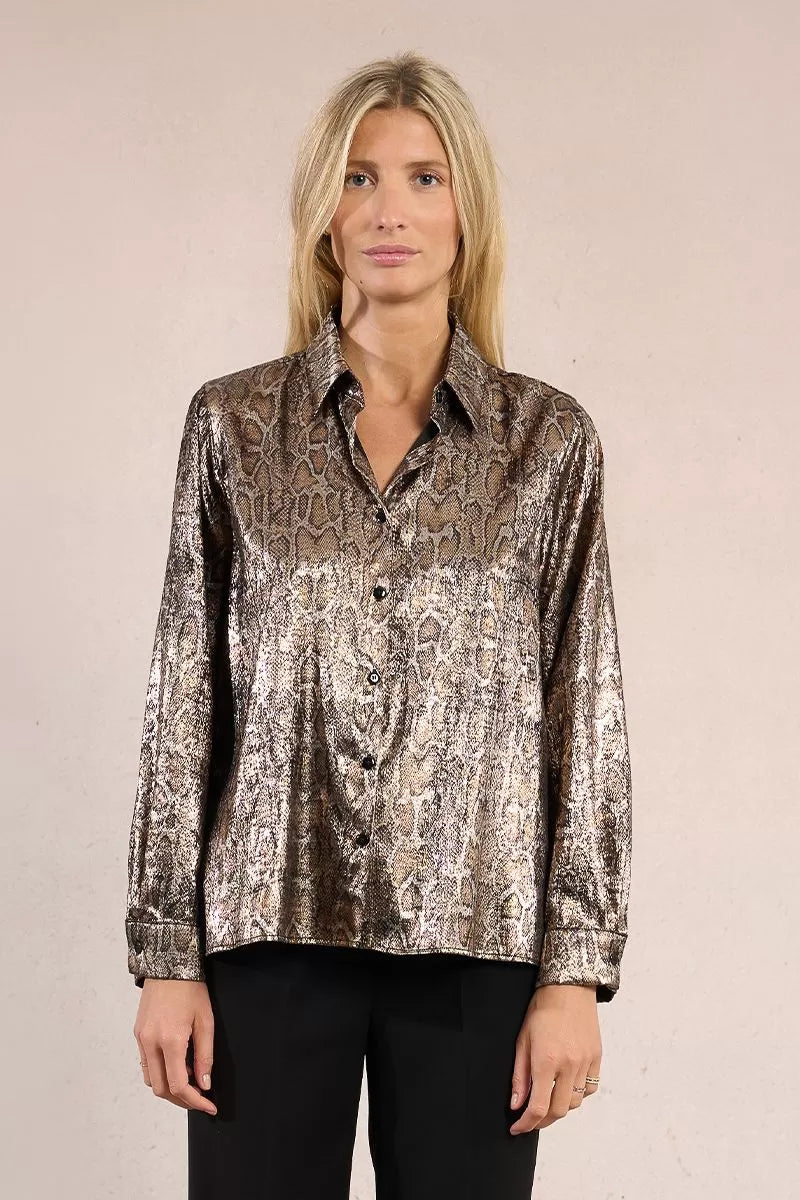 Molly Bracken Iridescent Animal Printed Shirt