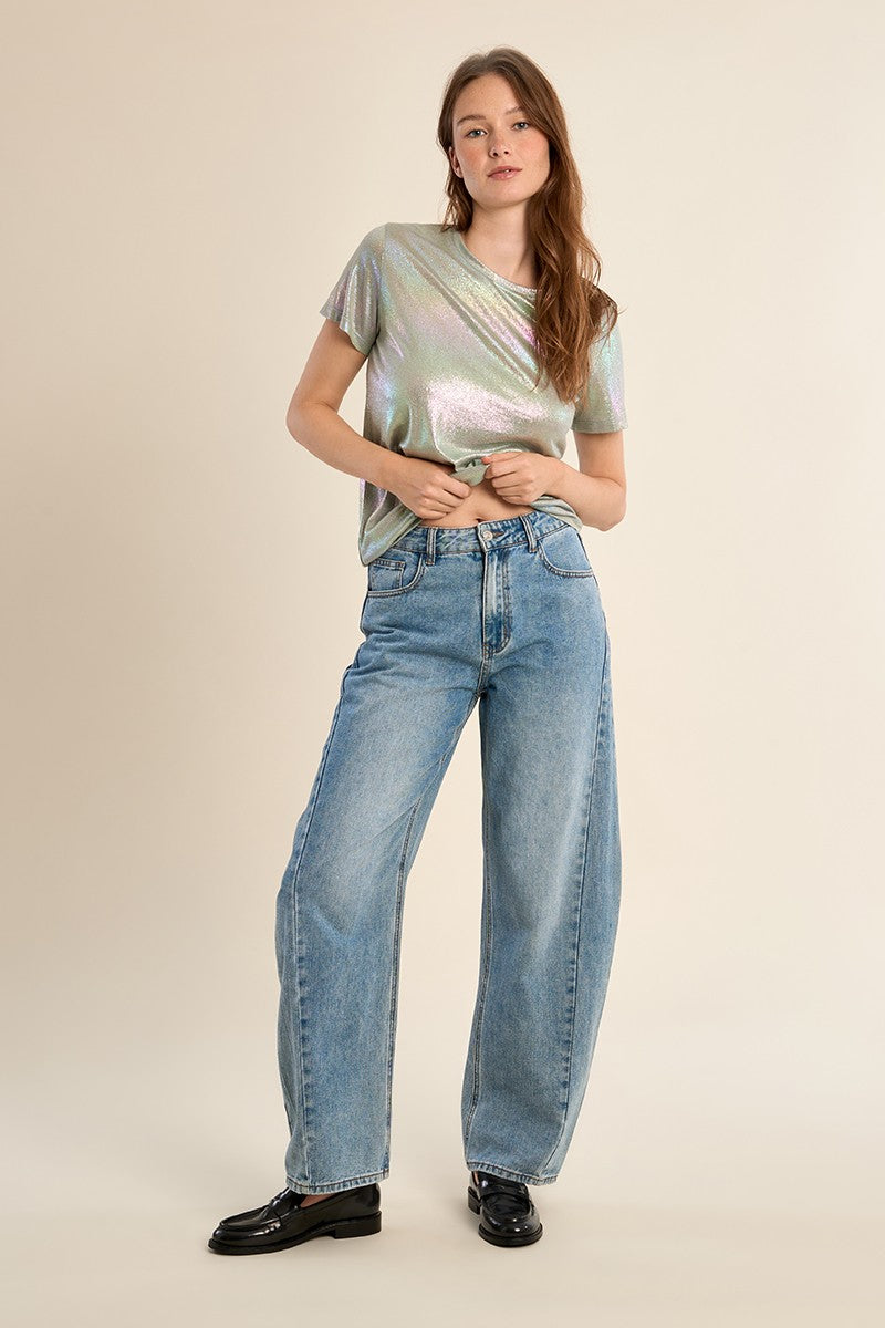 Molly Bracken Irridescent Sage Green T-Shirt