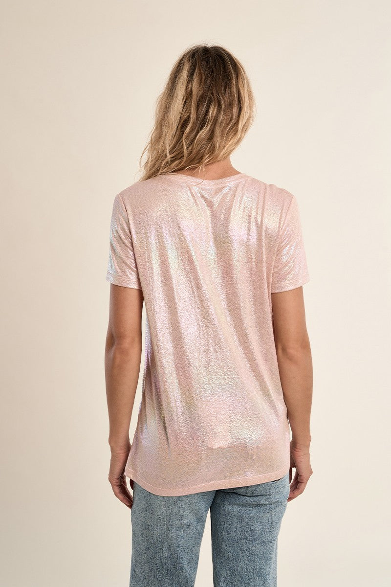 Molly Bracken Iridescent Pink Tee-Shirt