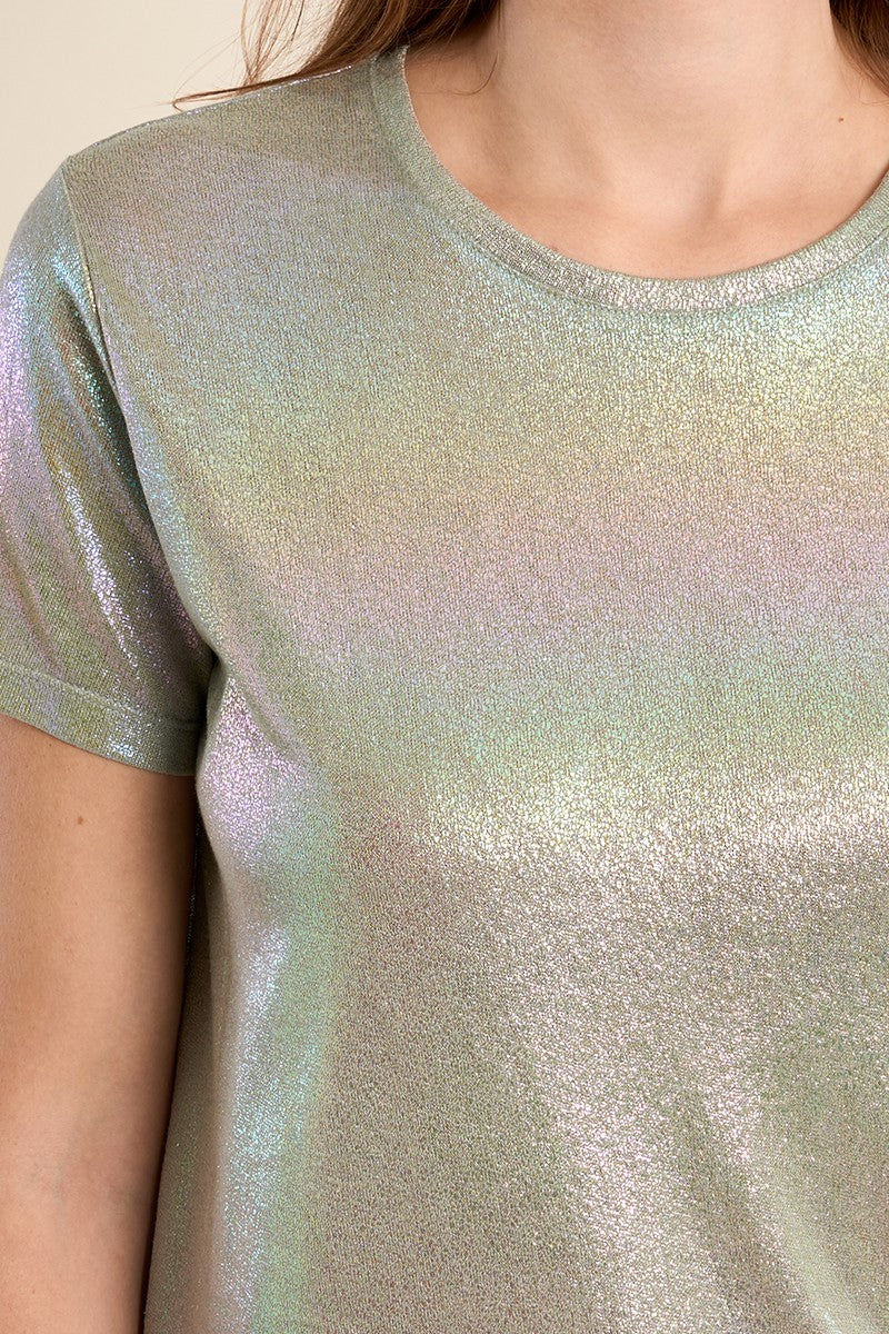 Molly Bracken Irridescent Sage Green T-Shirt